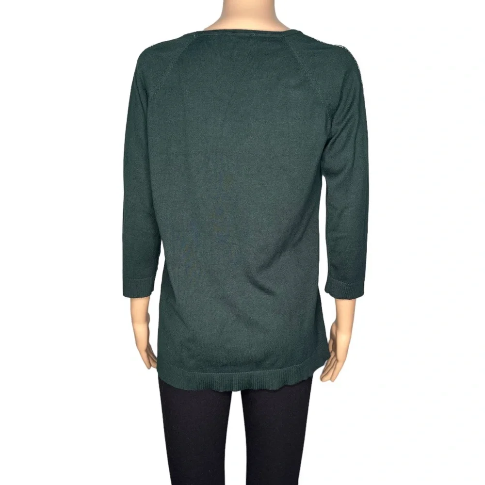 Calvin Klein women green long sleeve crewneck sweater size M